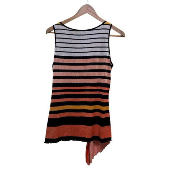 Tania D Asymmetrical Hem Orange Black Tank Top Size M - Picture 3 of 5